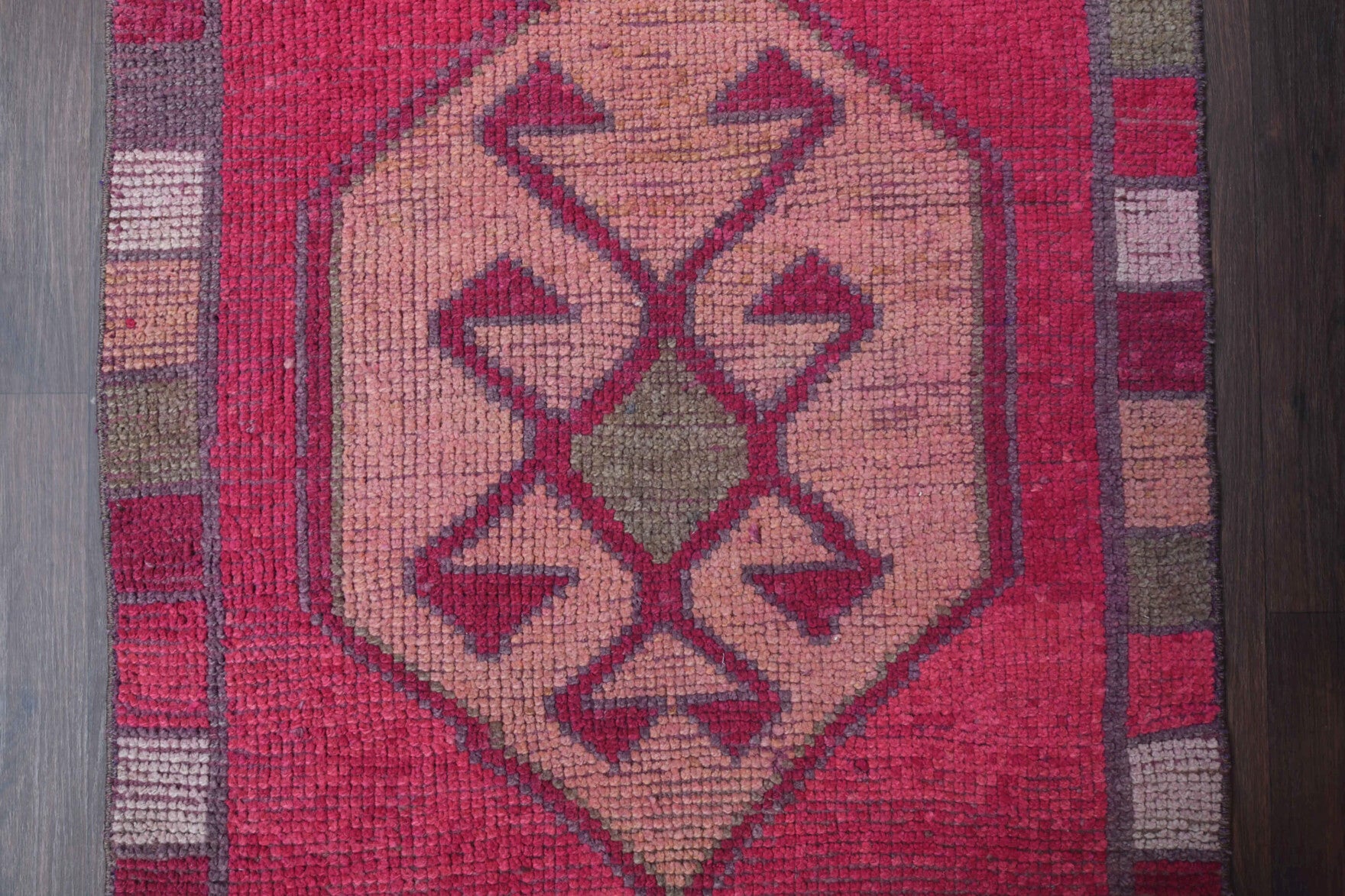 93x272 cm vintage Anatolian runner rug – Hedymira, low pile, wool