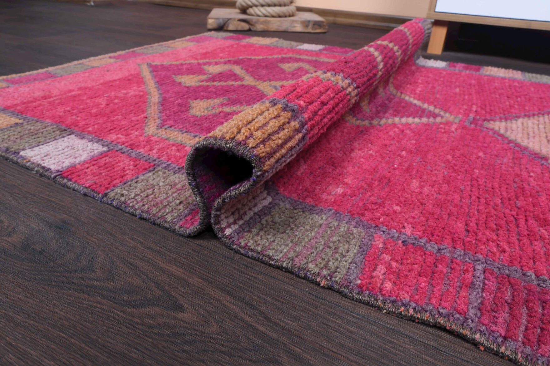 Hedymira – vintage tribal runner for living room or hallway, 3'1" x 8'11" (93x272 cm)
