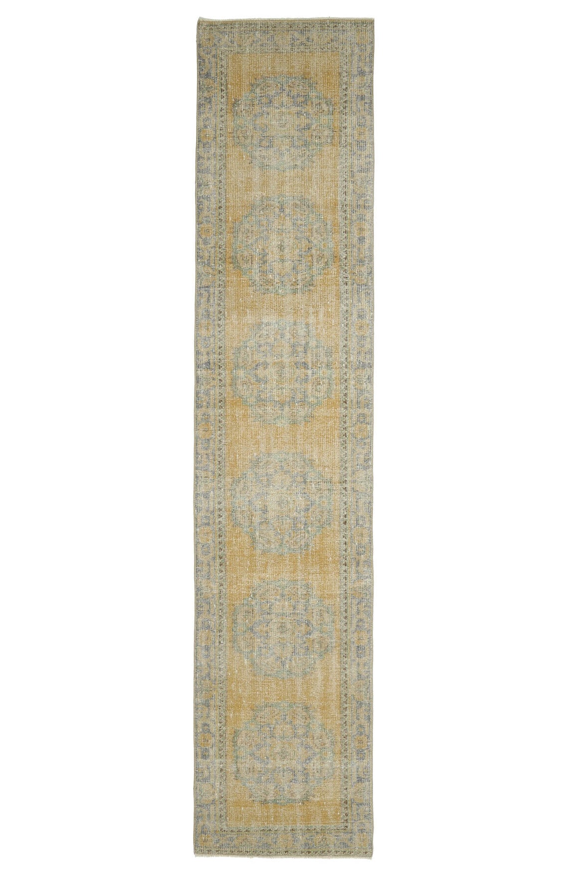 Faded Colored Oriental Vintage Runner Rug