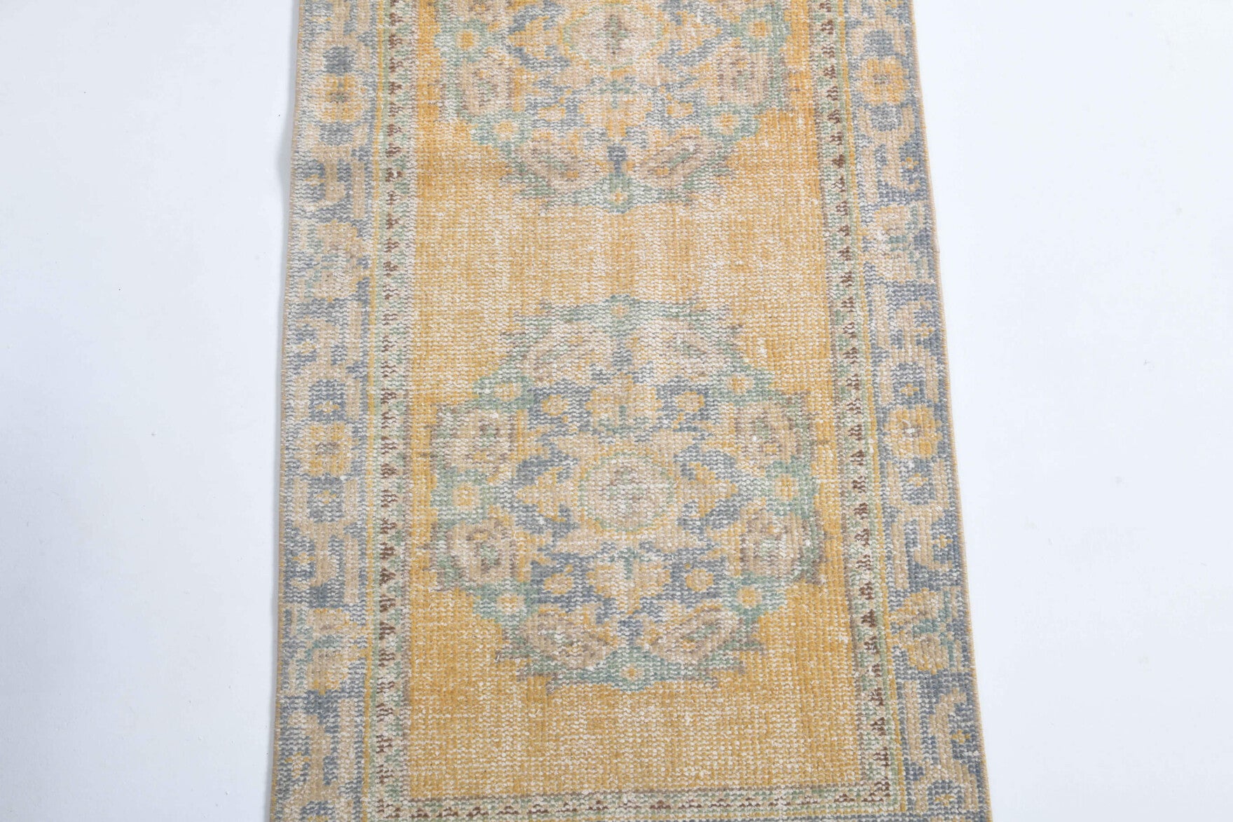 Faded Colored Oriental Vintage Runner Rug
