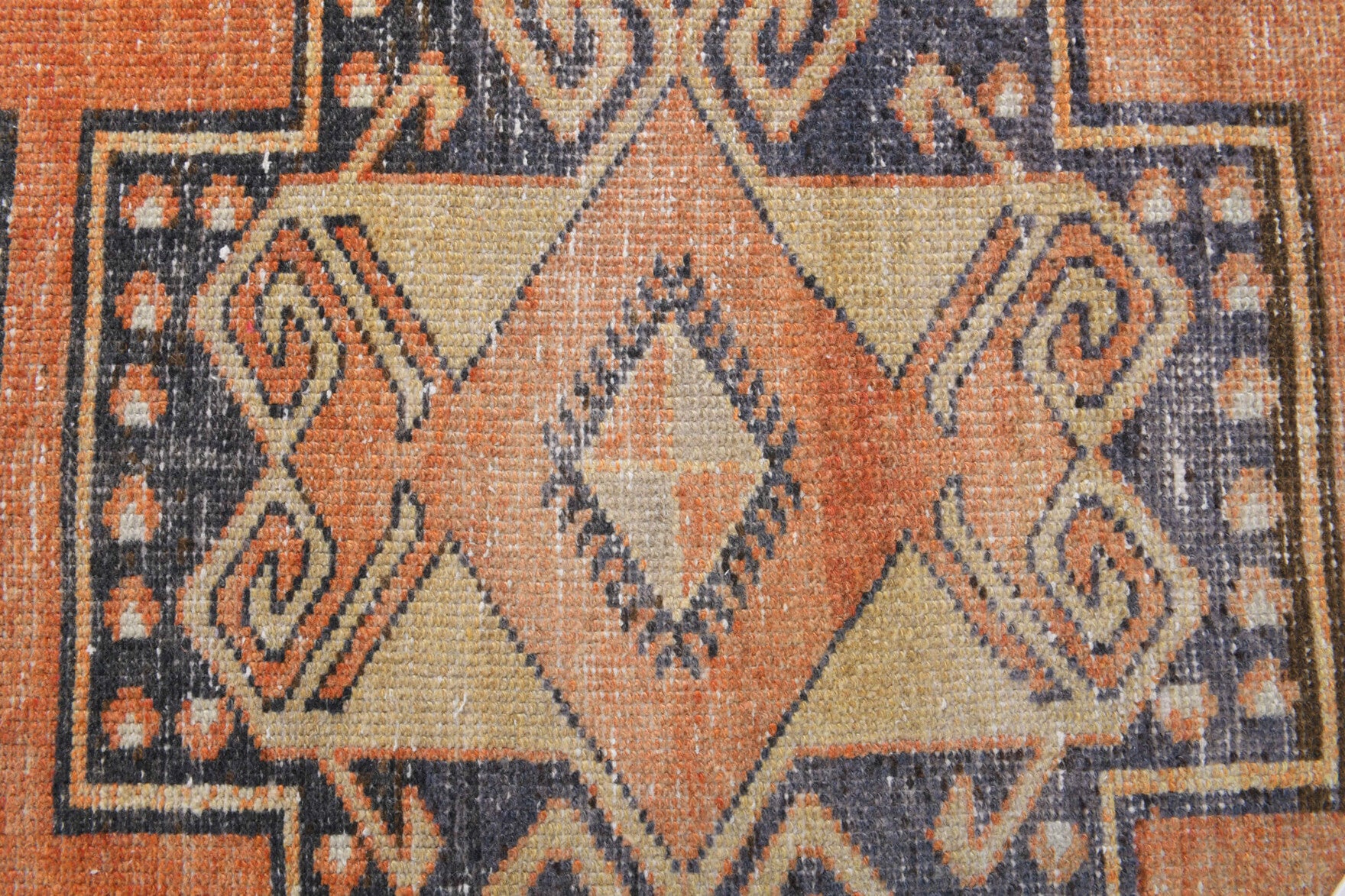 Orange Colored Vintage Runner Rug