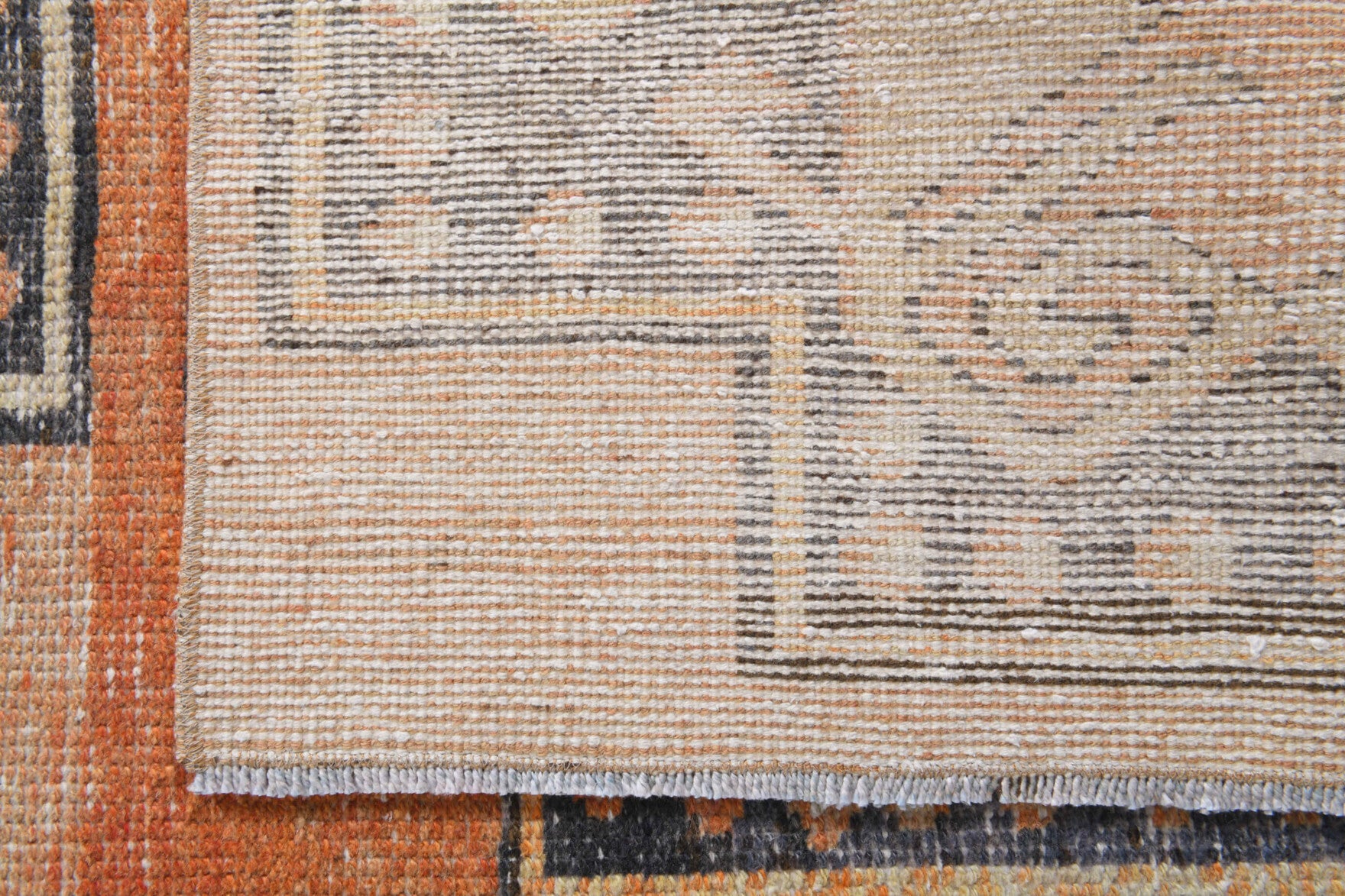 Orange Colored Vintage Runner Rug