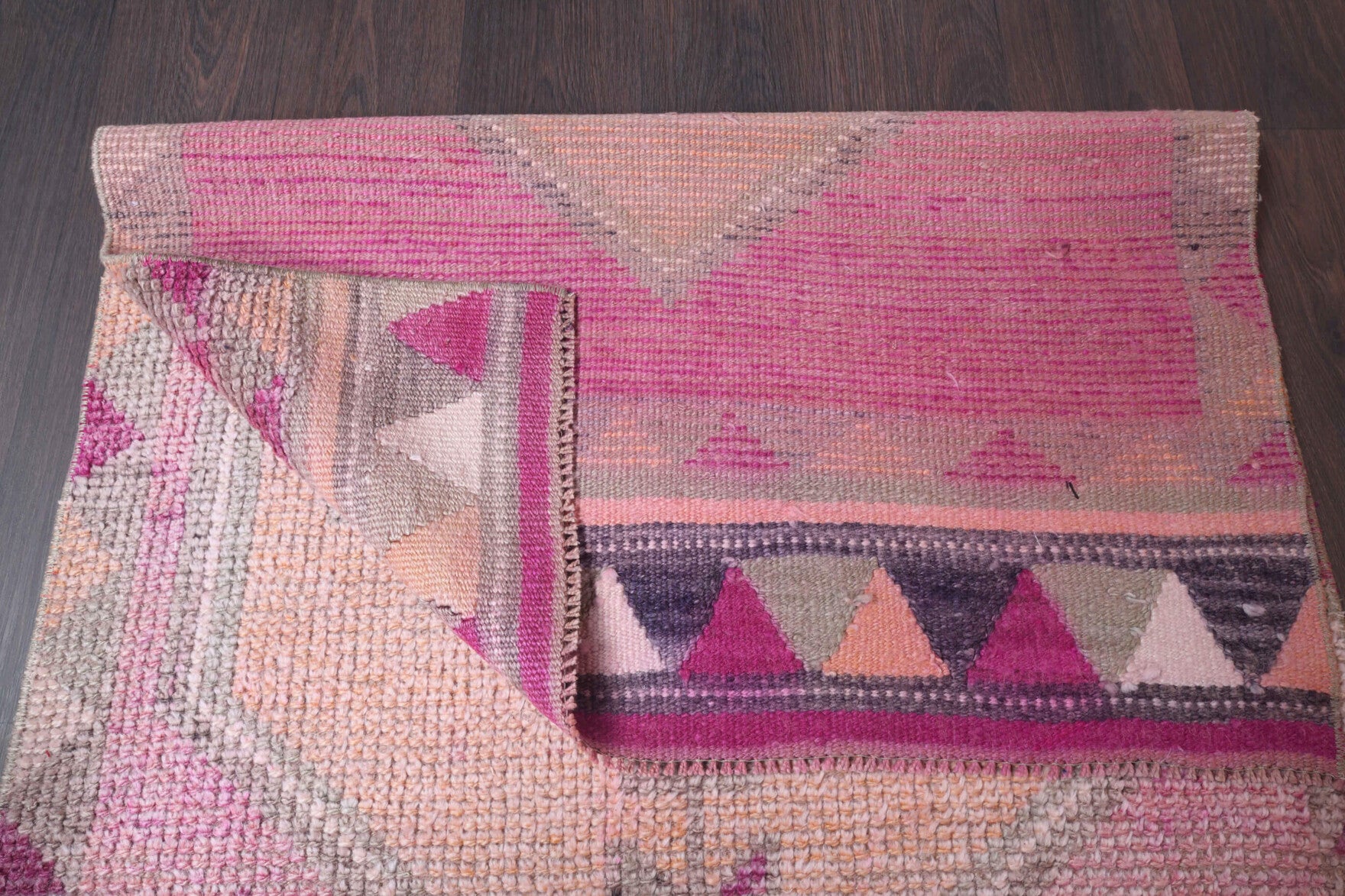 Handmade wool runner from Anatolia, Turkey – Turkish Anatolian Vintage Runner Rug 3'2" x 12'
