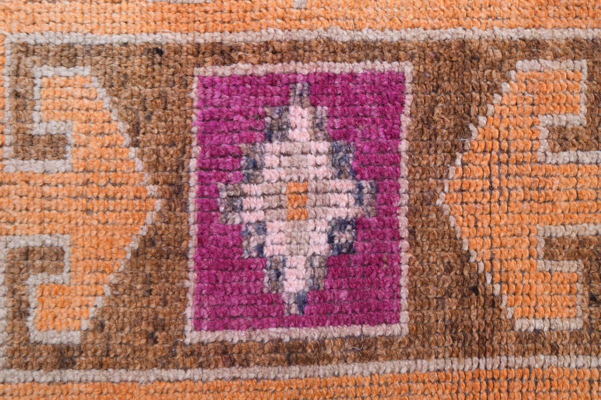 Hand-Knotted Vintage Anatolian Runner Rug