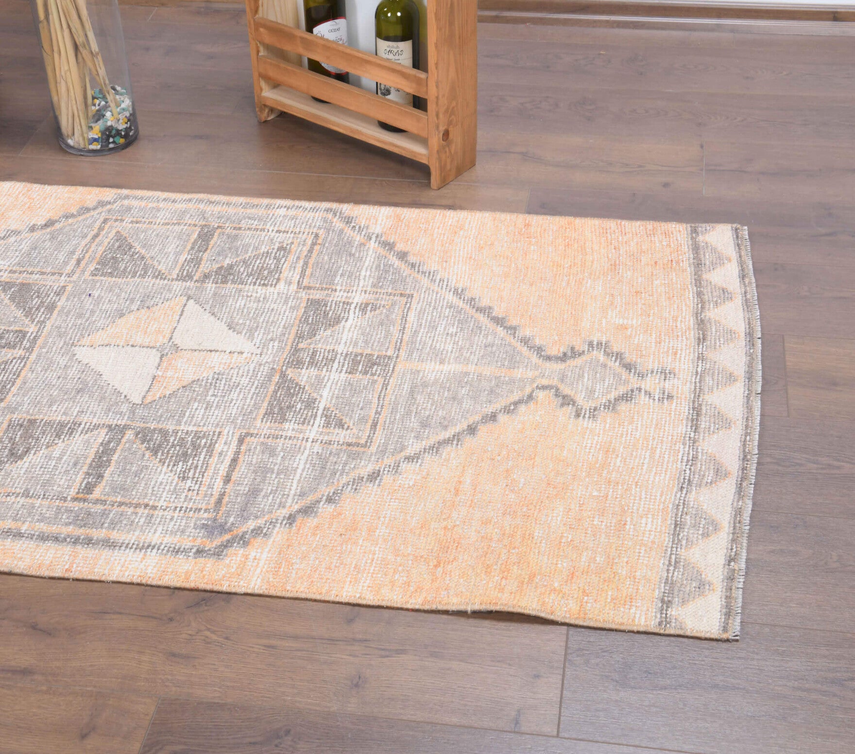 Handmade wool runner from Anatolia, Turkey – Hallway Vintage Runner Rug 2'11" x 12'4"