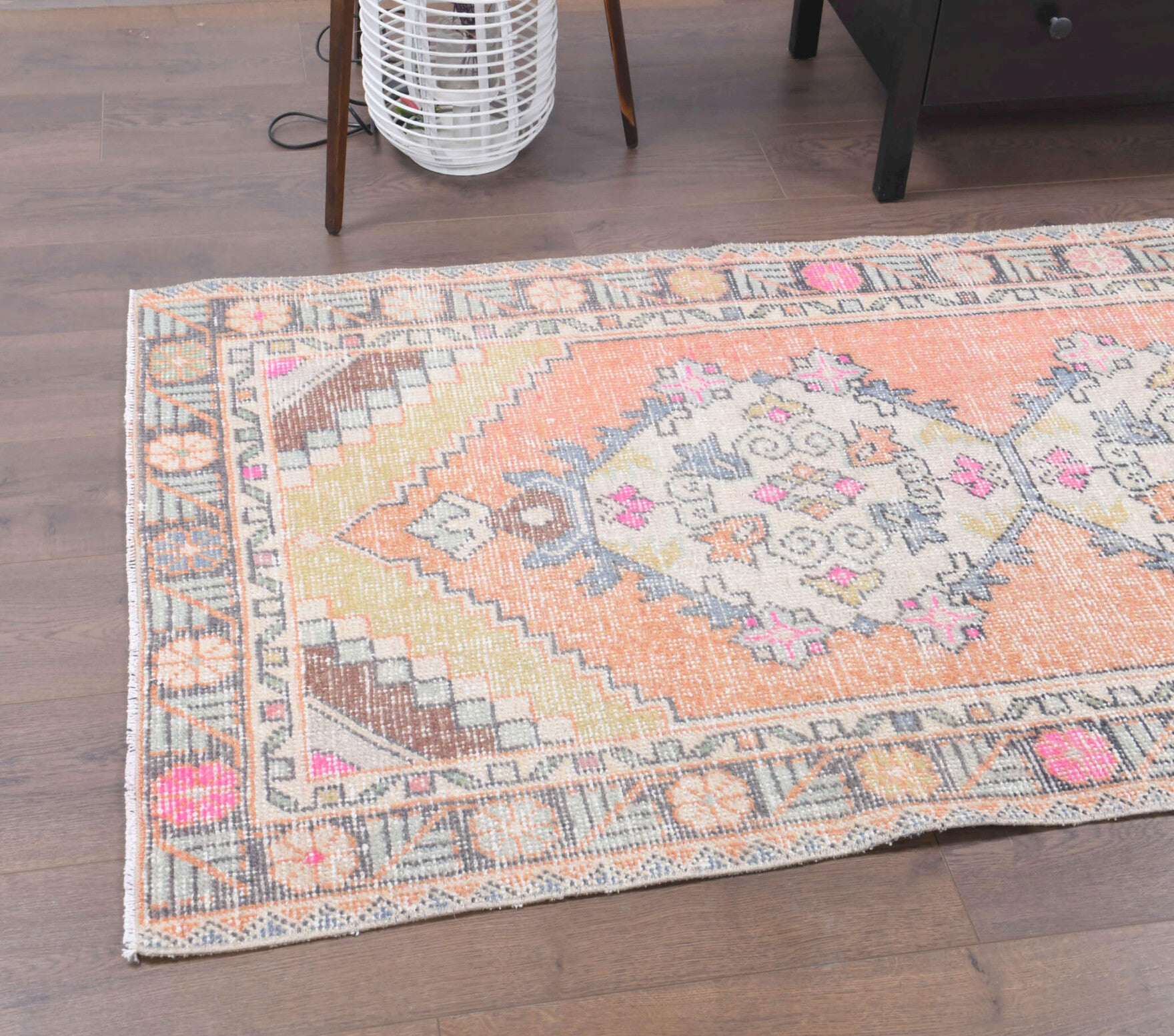 90x272 cm vintage Anatolian runner rug – Fulyaefruz, low pile, wool