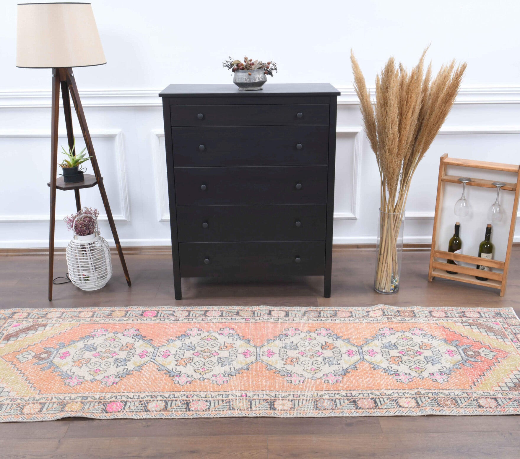 Authentic Anatolian vintage runner rug (1970s) with oriental design – one-of-a-kind at Fame Rugs