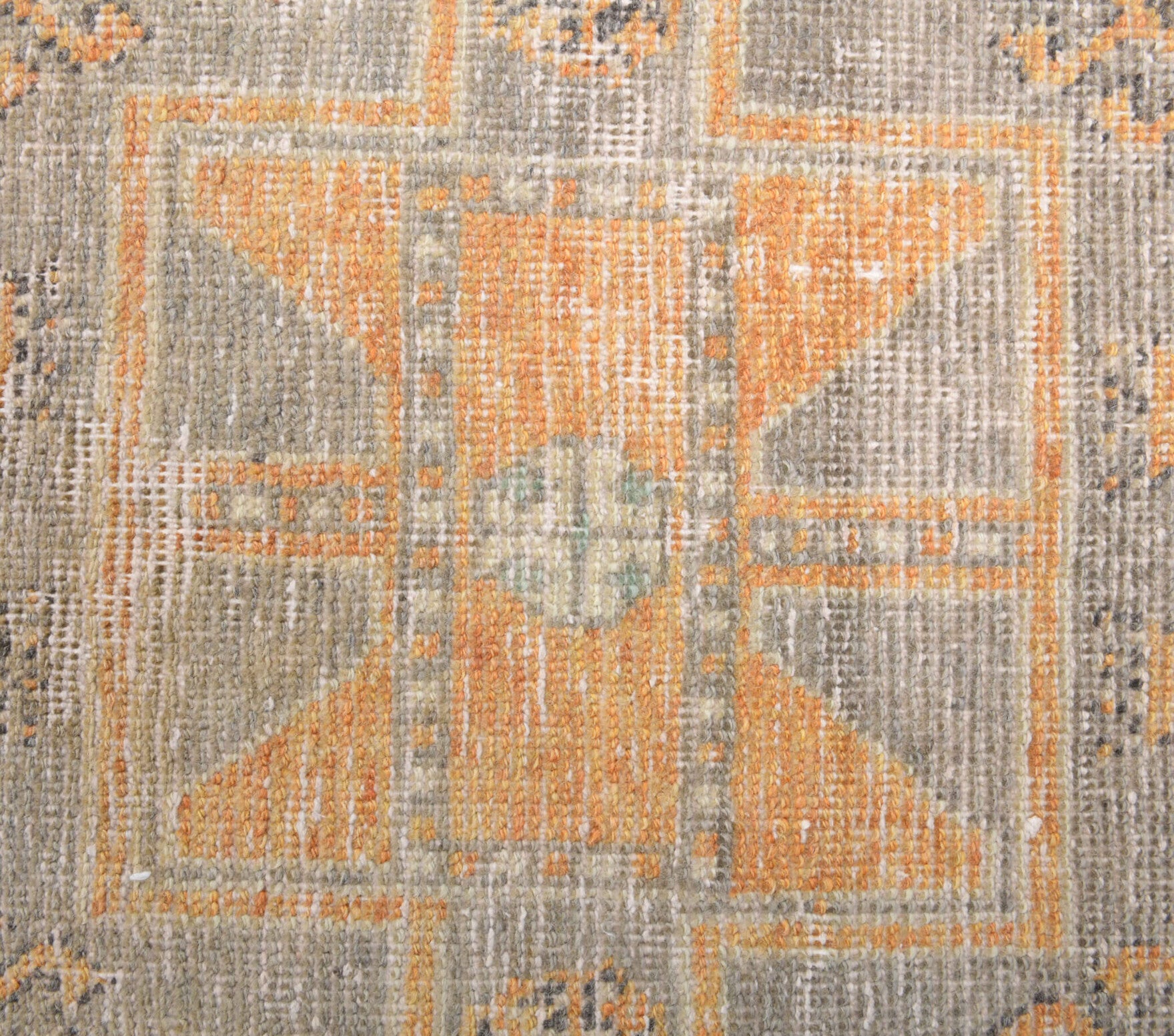 Muted Orange Colored Vintage Hallway Runner Rug