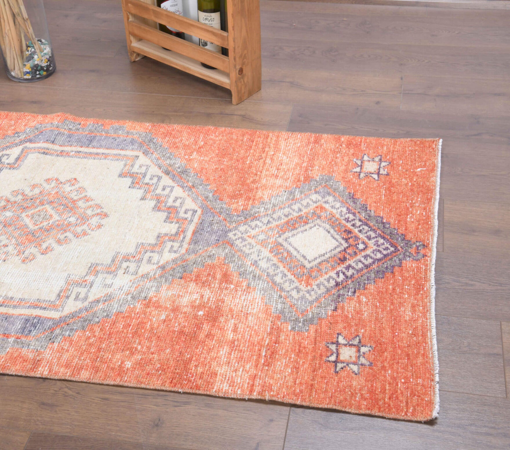 Handmade wool runner from Anatolia, Turkey – 1960's Vintage Runner Rug 2'11" x 12'1"