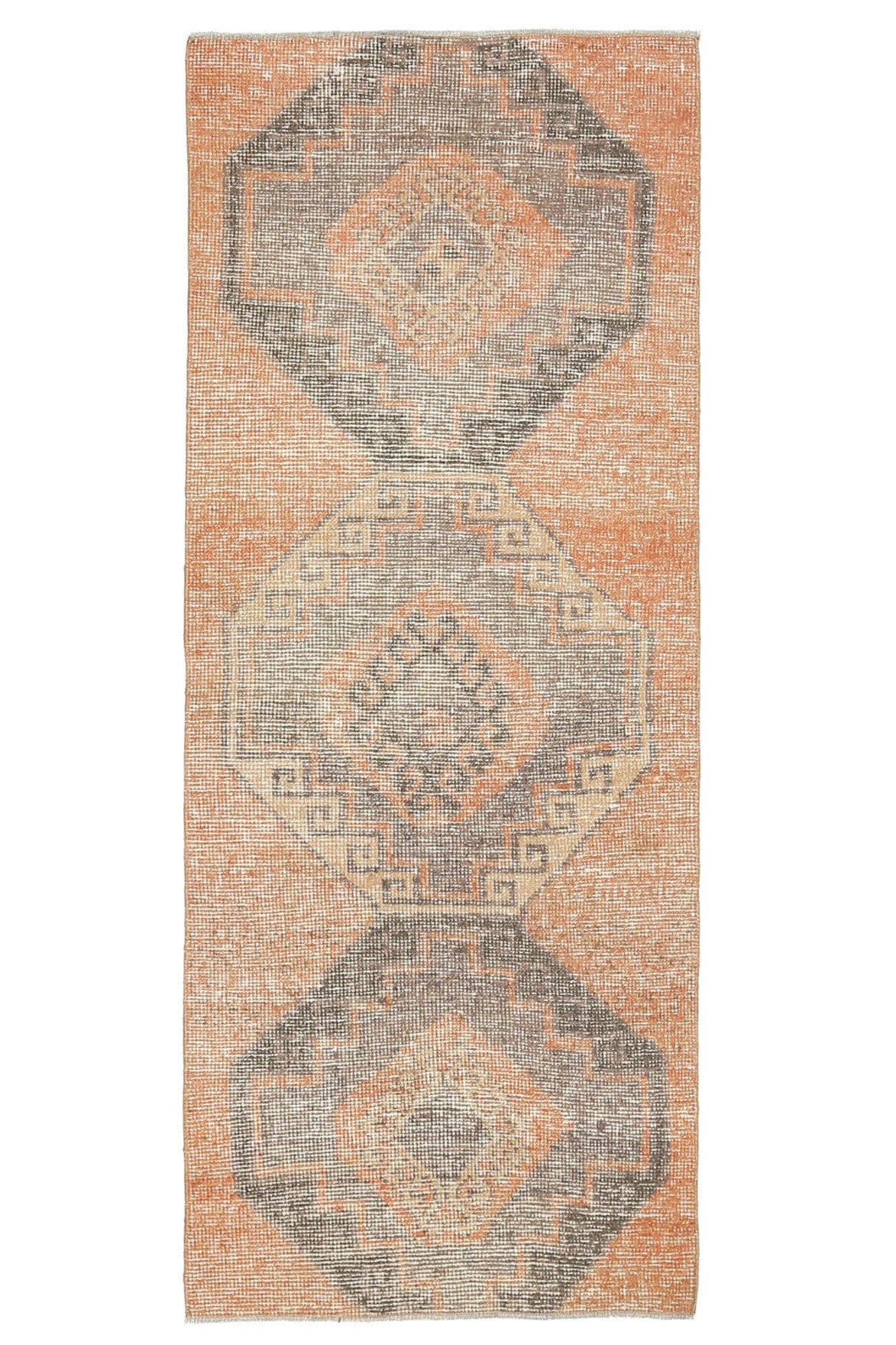 Vintage Orange Oushak Runner Rug