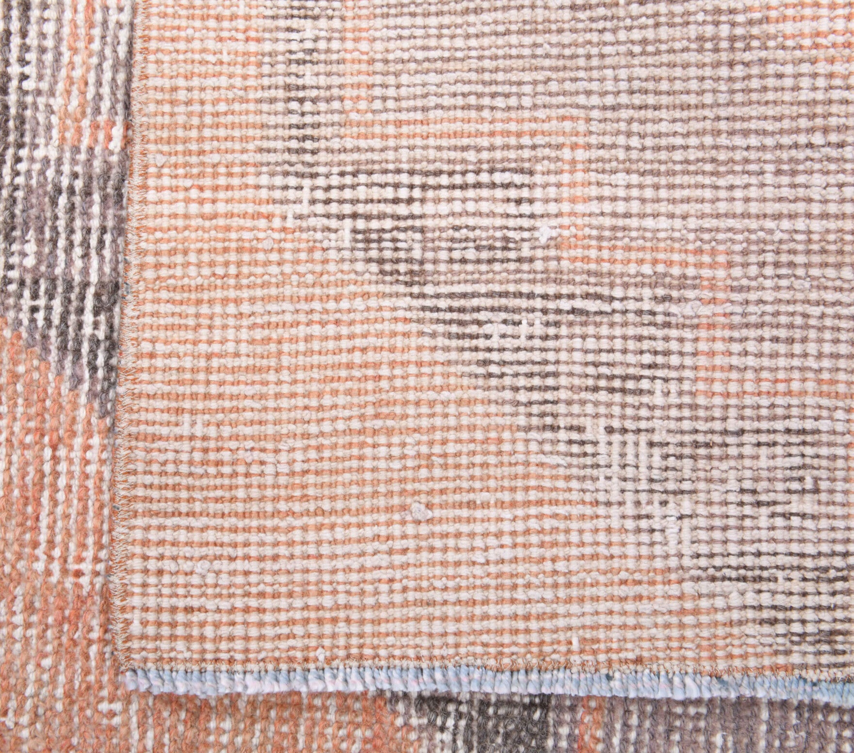 Ferahpeyker runner: 1970s handmade Anatolian runner with geometric motifs and cotton backing
