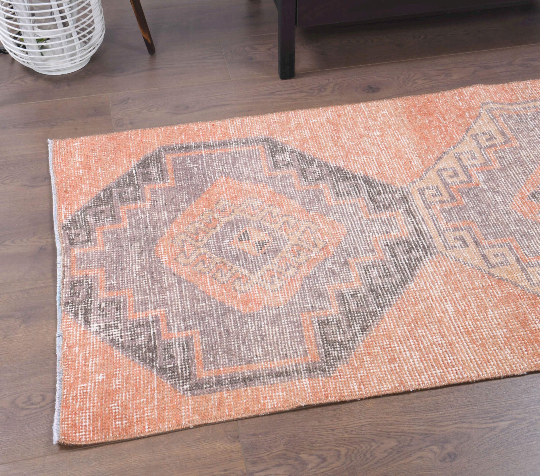 80x208 cm vintage Anatolian runner rug – Ferahpeyker, low pile, wool
