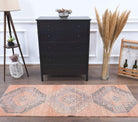 Vintage Orange Oushak Runner Rug