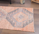 Vintage Orange Oushak Runner Rug