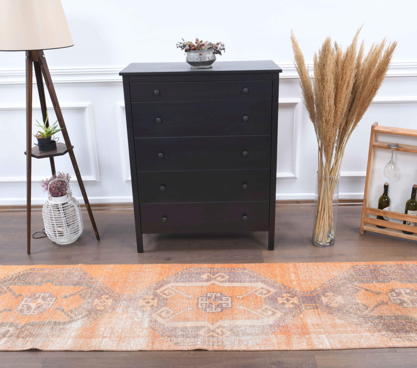 Authentic Anatolian vintage runner rug (1970s) with geometric design – one-of-a-kind at Fame Rugs