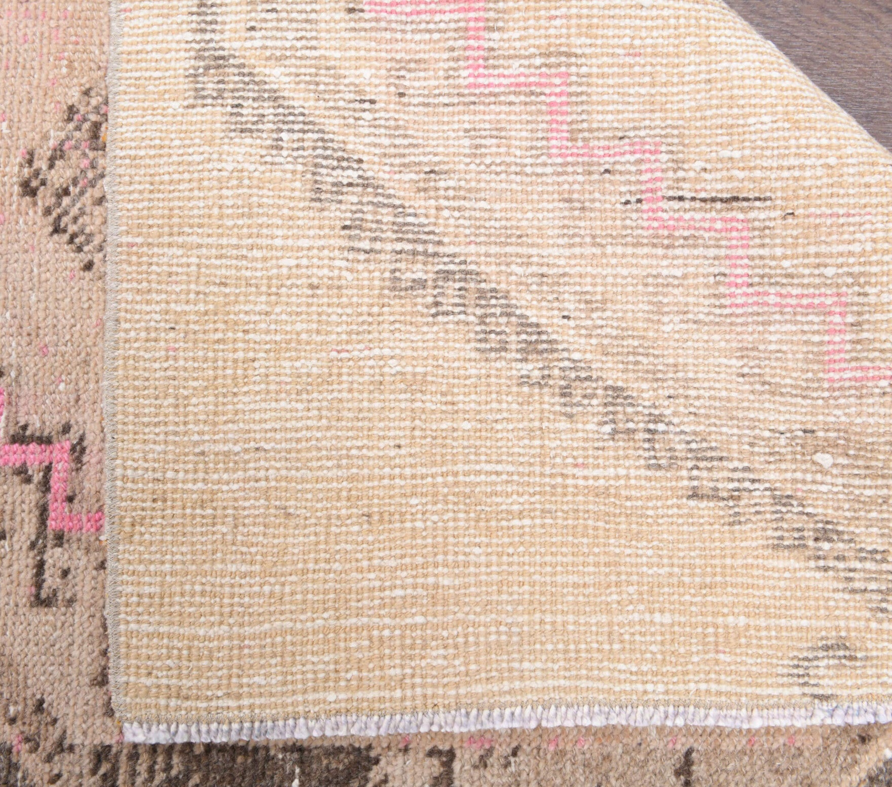 Eysan runner: 1970s handmade Anatolian runner with geometric motifs and cotton backing