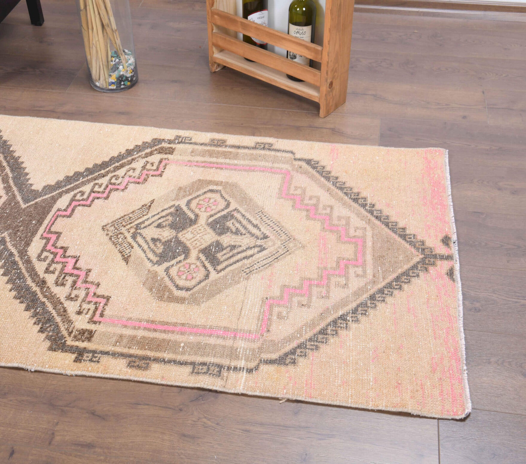 Handmade wool runner from Anatolia, Turkey – Natural Vintage Runner Rug 2'9" x 11'11"