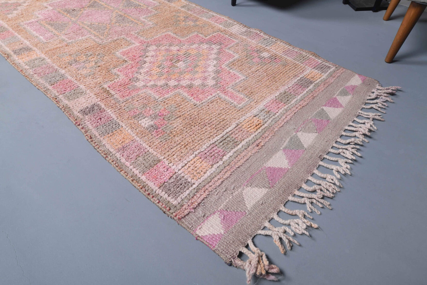 Pastel Colored Vintage Anatolian Runner Rug