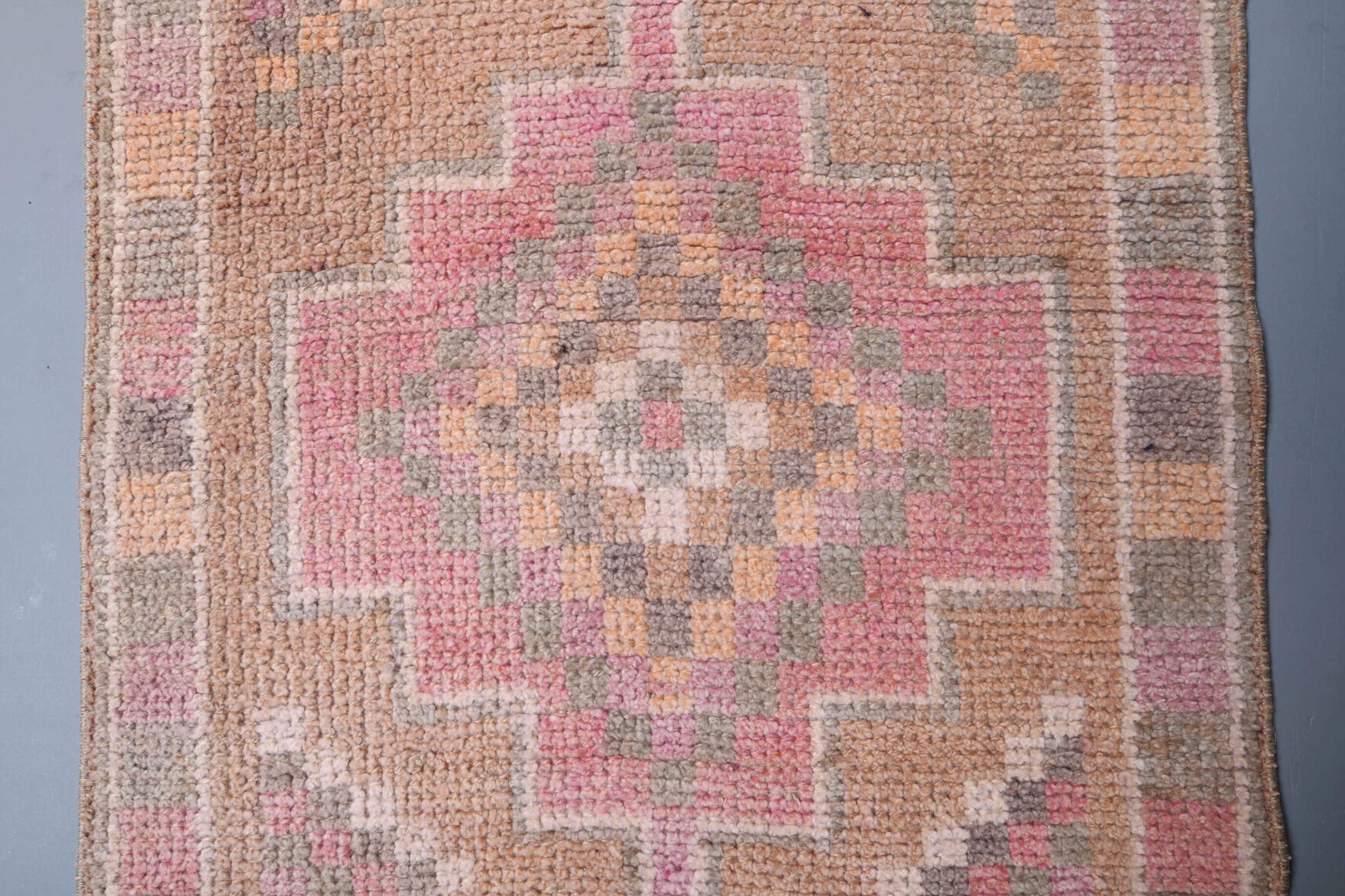 Pastel Colored Vintage Anatolian Runner Rug