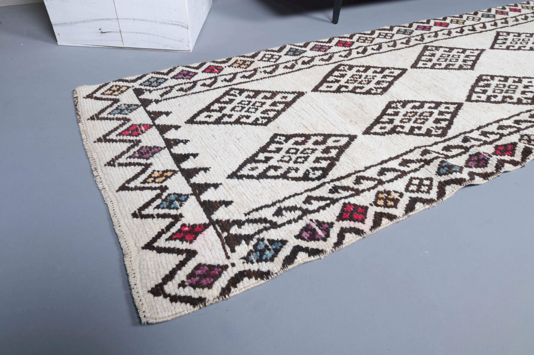 One-of-a-kind 1970s Anatolian vintage runner rug in wool, 2'7" x 13'2"