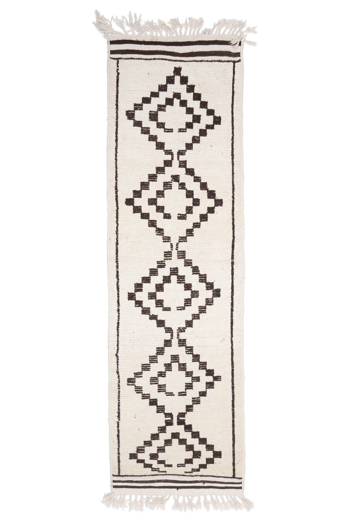 Boho Chic White Vintage Oushak Runner Rug