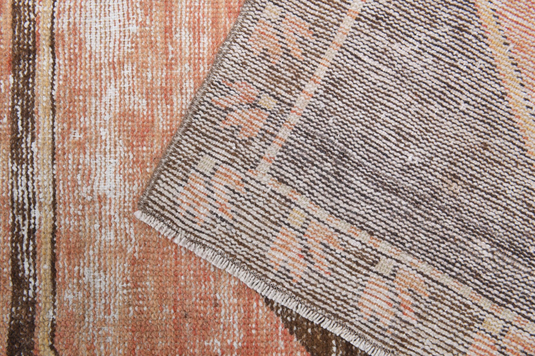Eleuthekleia runner: 1970s handmade Anatolian runner with geometric motifs and cotton backing