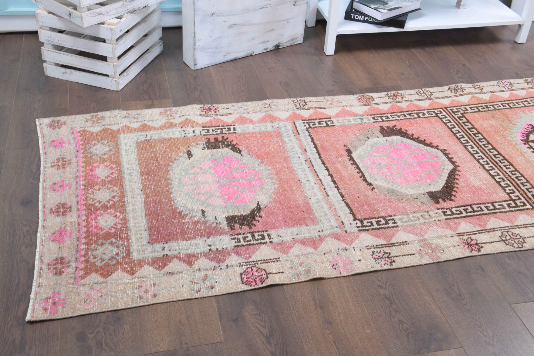 99x345 cm vintage Anatolian runner rug – Eirenezoe, low pile, wool