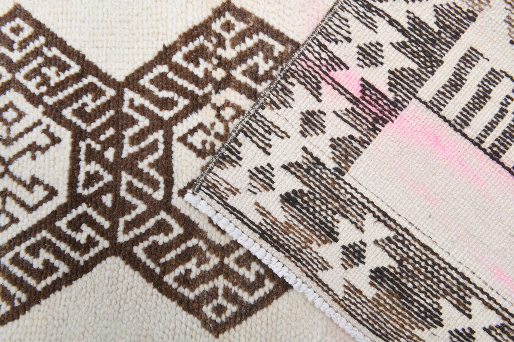 Ecesu 3x12 ft runner: 1970s handmade Anatolian runner with geometric motifs and cotton backing