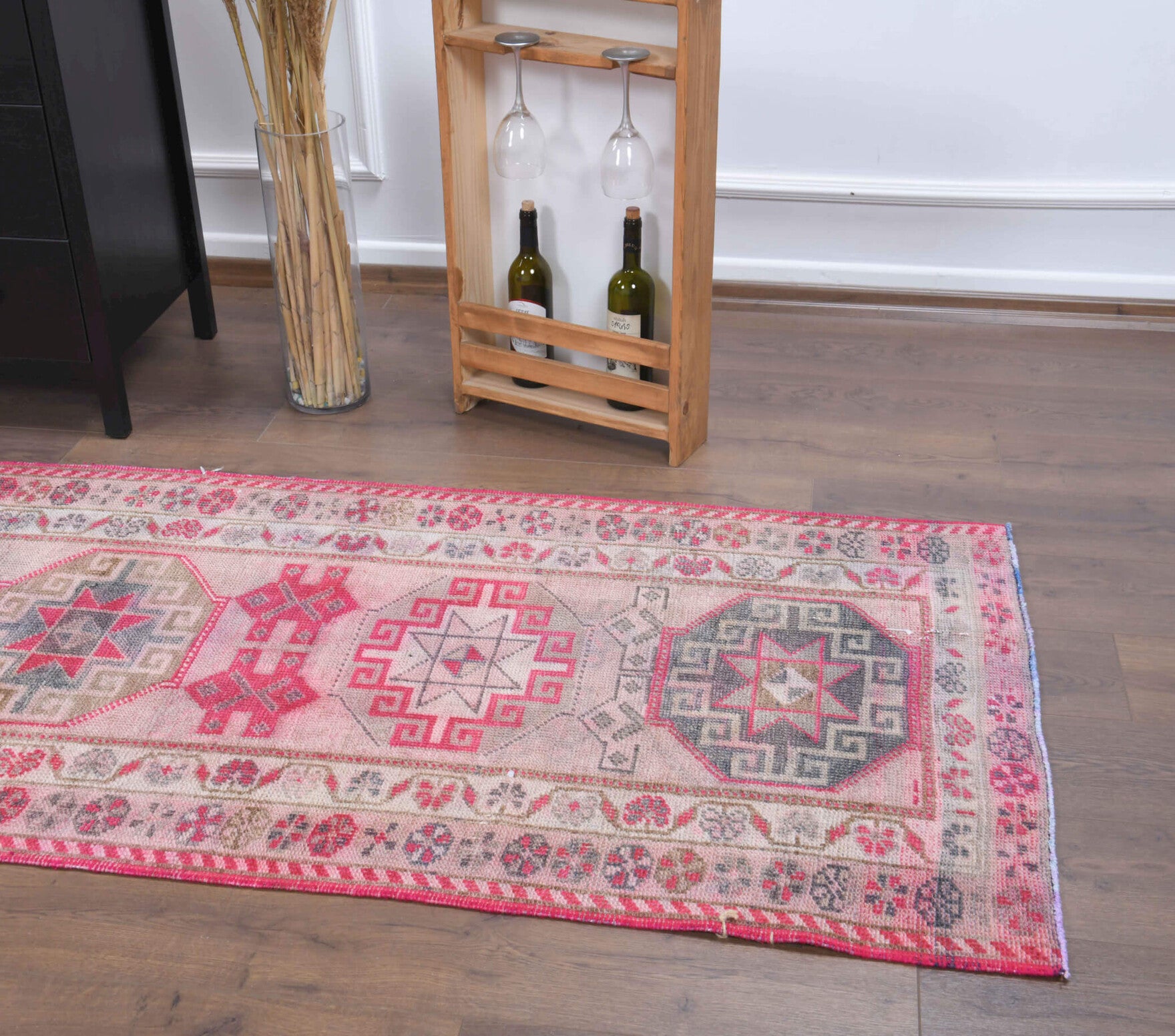 Handmade wool runner from Anatolia, Turkey – Turkish Vintage Runner Rug 2'11" x 11'10"