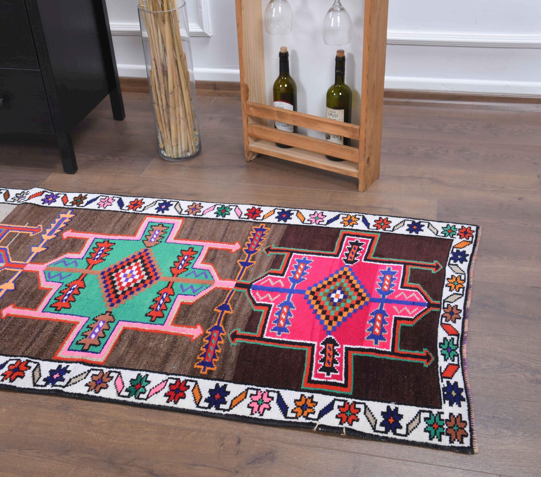Handmade wool runner from Anatolia, Turkey – Hand-Knotted Vintage Runner Rug 2'8" x 11'5"