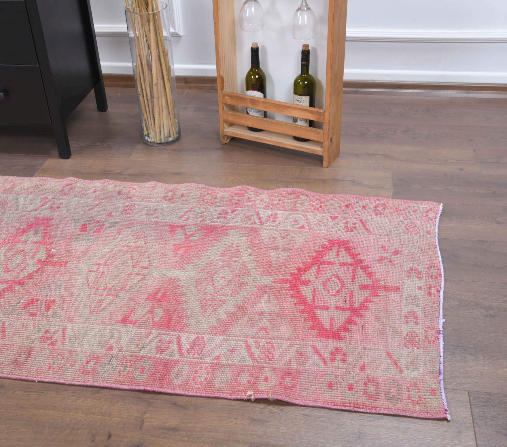 Authentic Anatolian vintage runner rug (1970s) with ikat design – one-of-a-kind at Fame Rugs