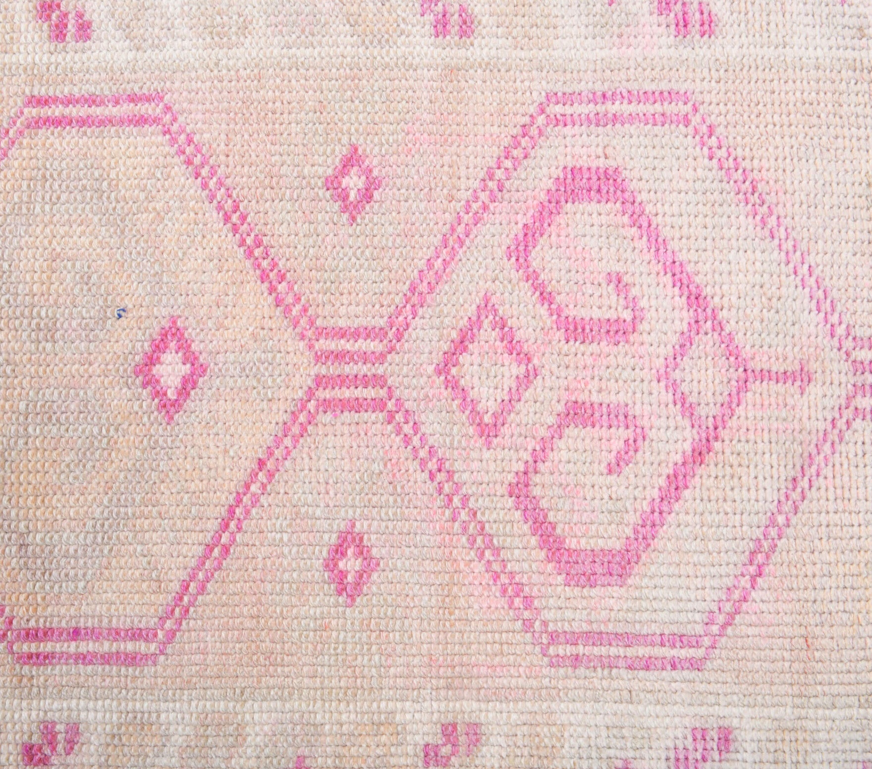 Dilasubgul runner: 1970s handmade Anatolian runner with oriental motifs and cotton backing