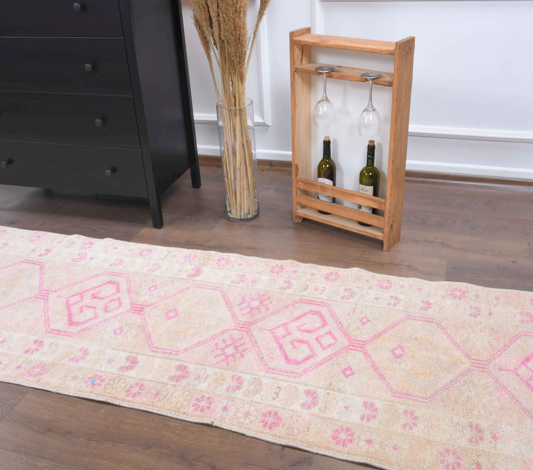 Handmade wool runner from Anatolia, Turkey – Vintage Runner Shabby Chic Anatolian Rug 2'9" x 12'2"