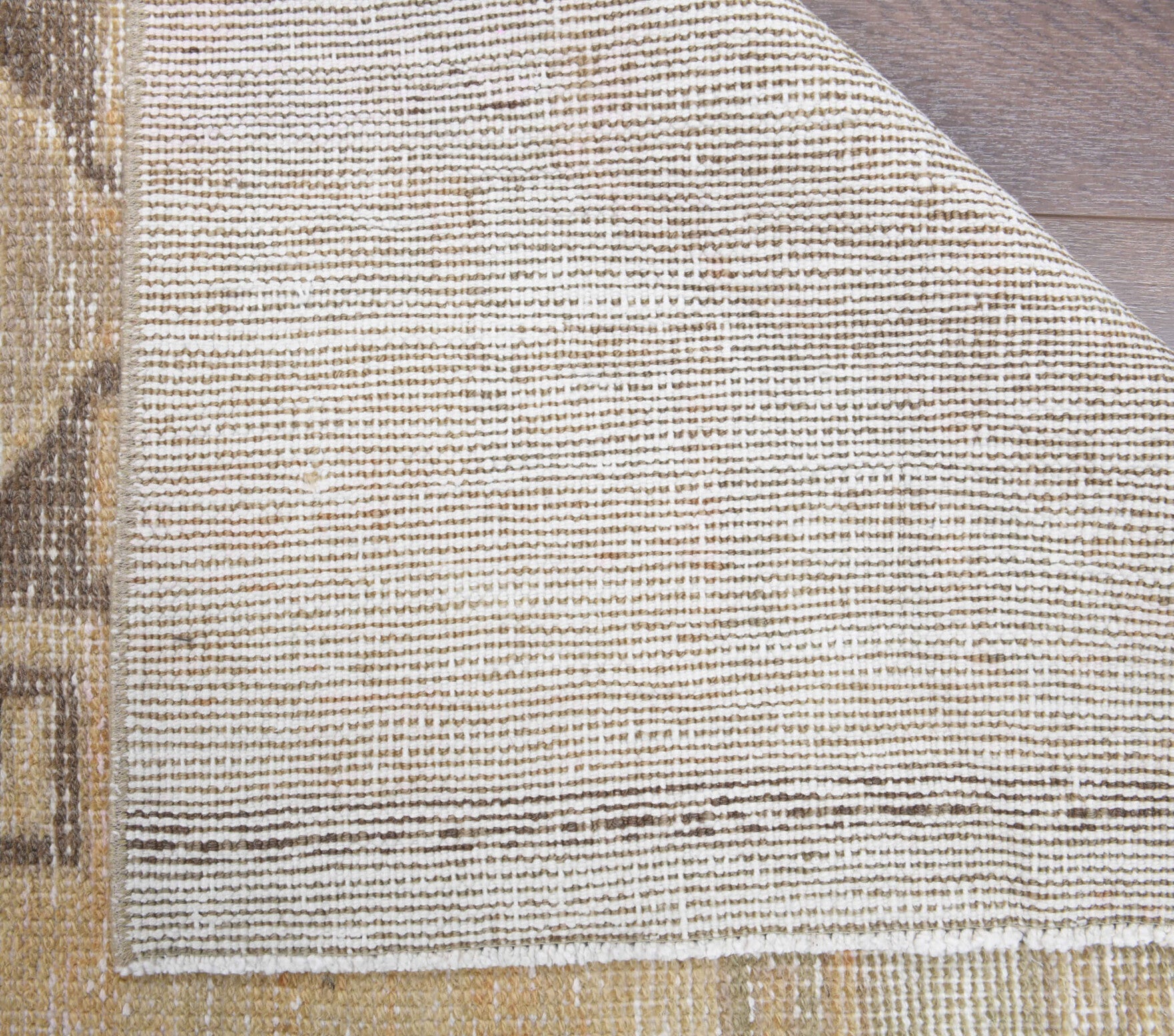 Dilasub runner: 1970s handmade Anatolian runner with geometric motifs and cotton backing