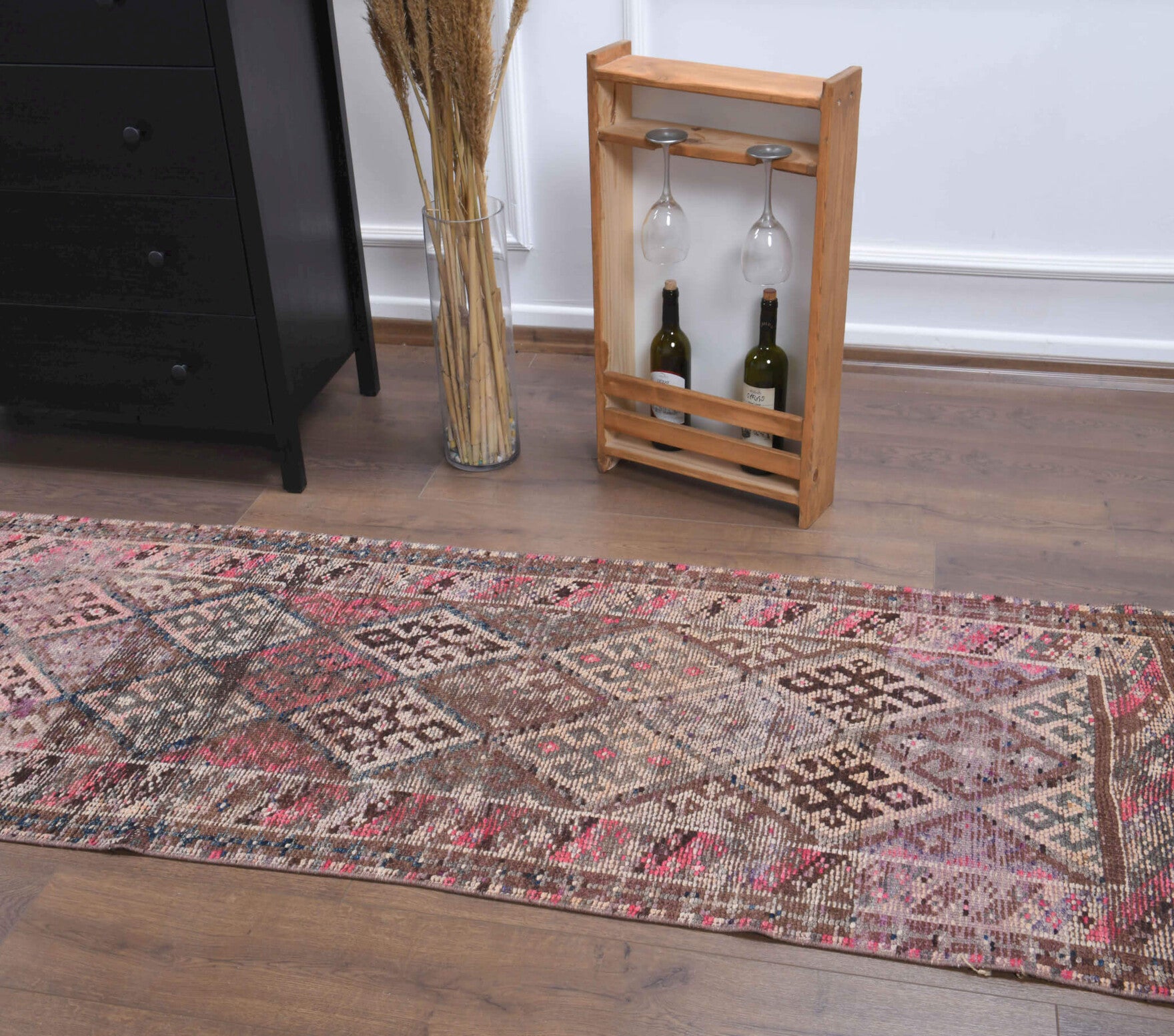 Handmade wool runner from Oushak, Turkey – Hand-Knotted Vintage Anatolian Runner Rug 2'6" x 12'8"