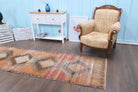 Ceylanefruz – vintage geometric runner for living room or hallway, 3'2" x 10'11" (96x334 cm)