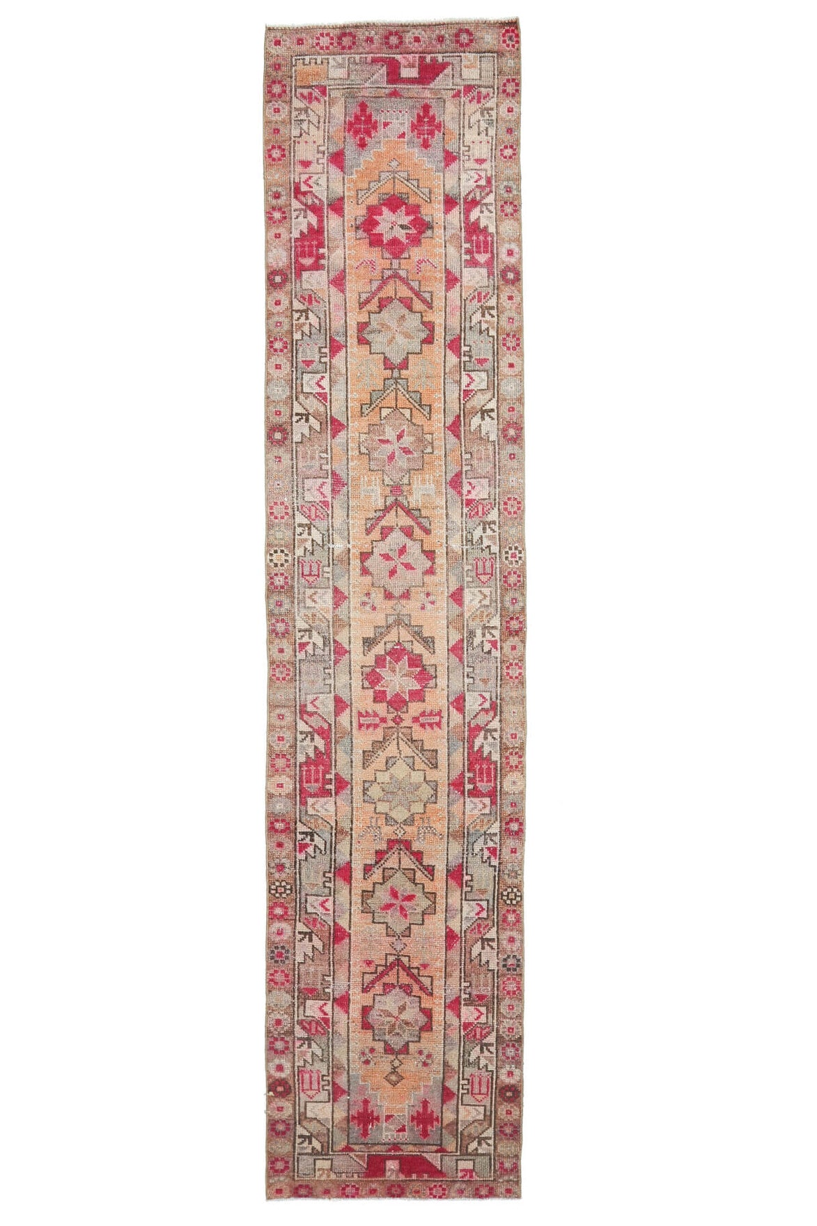 Turkish Anatolian Vintage Runner Rug - 32798