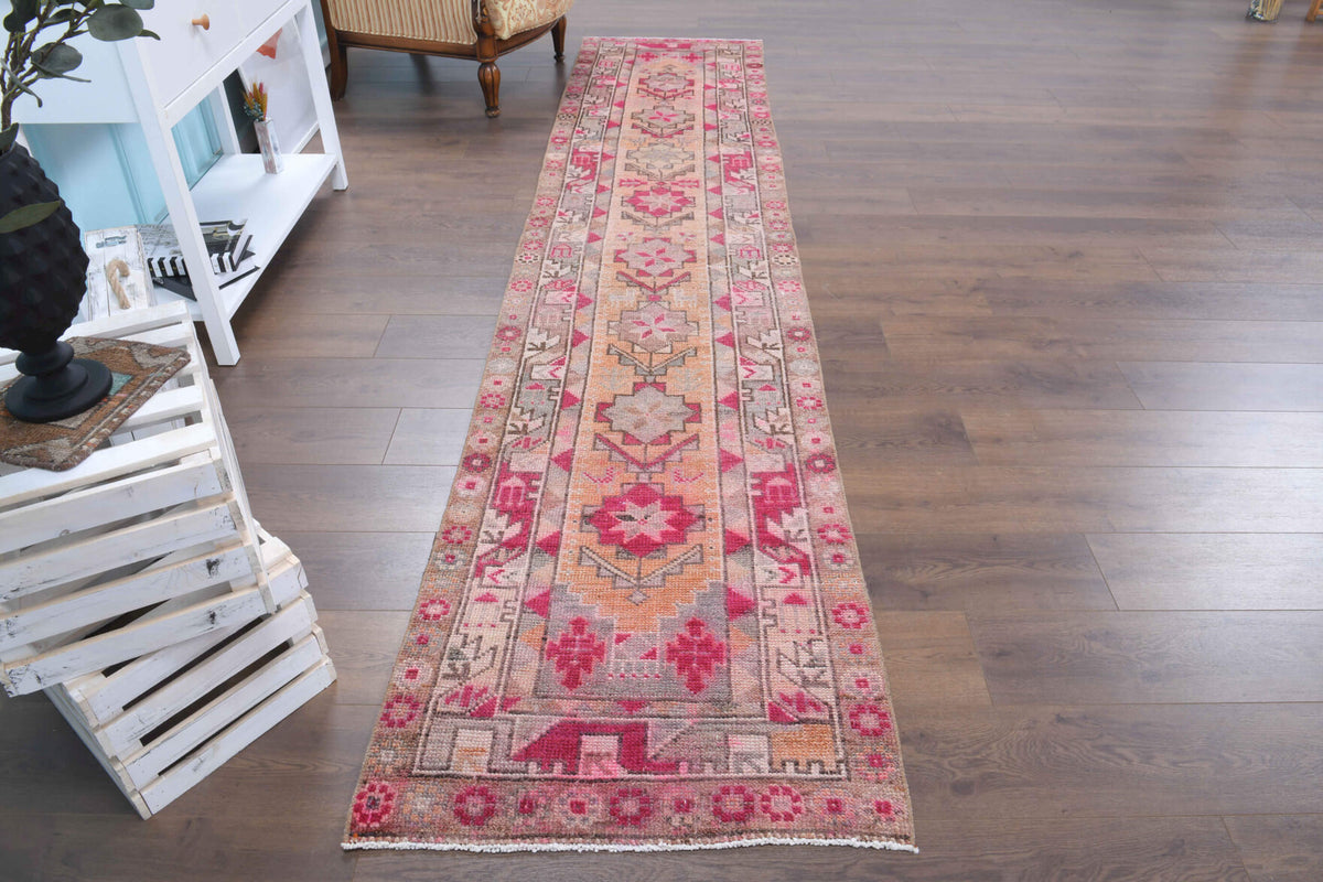 Turkish Anatolian Vintage Runner Rug - 32798