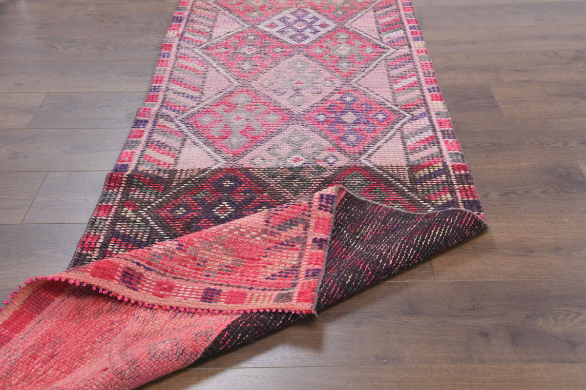 Hand-Knotted Vintage Runner Rug
