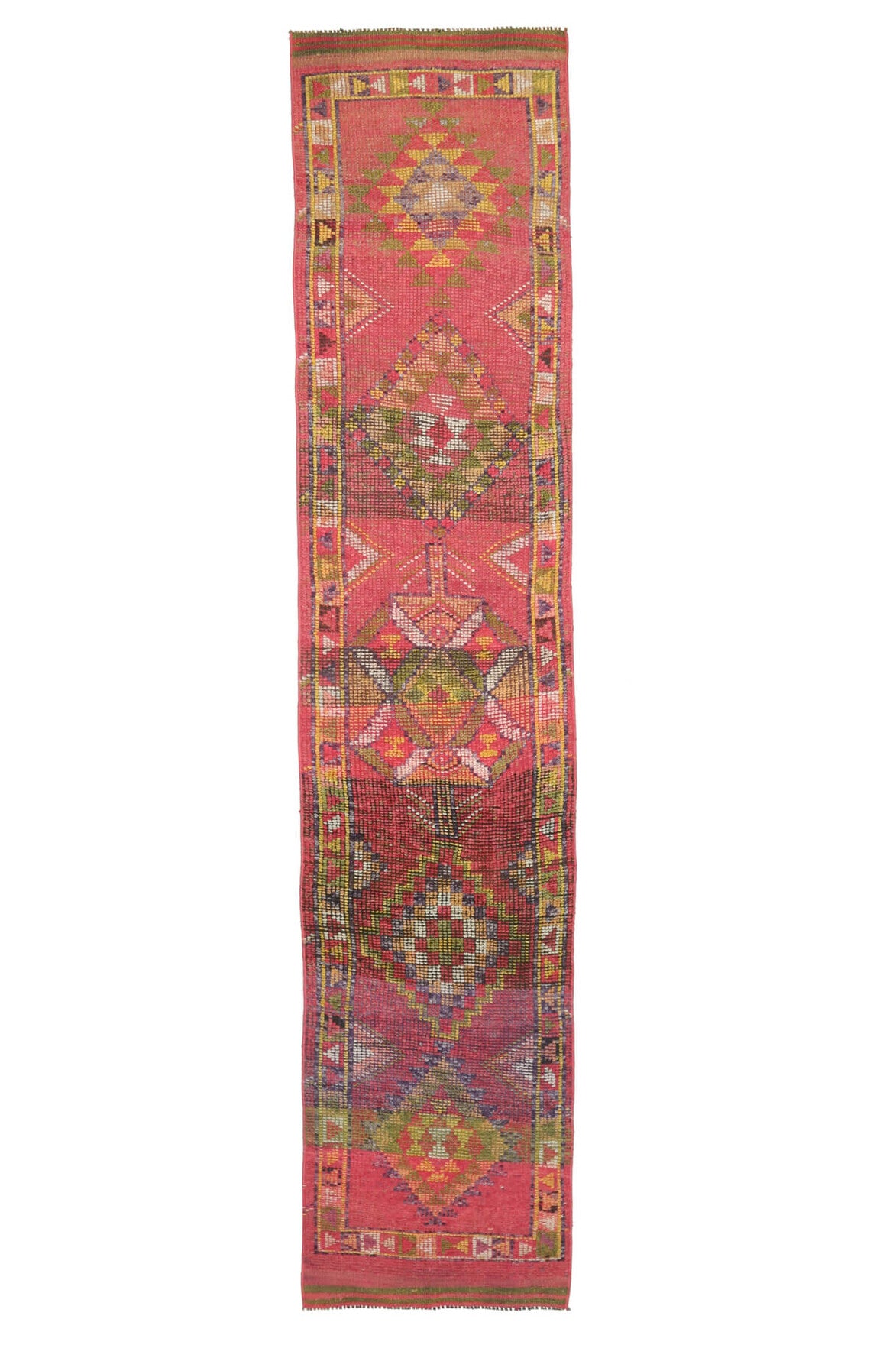 Hand-Knotted Vintage Anatolian Runner Rug