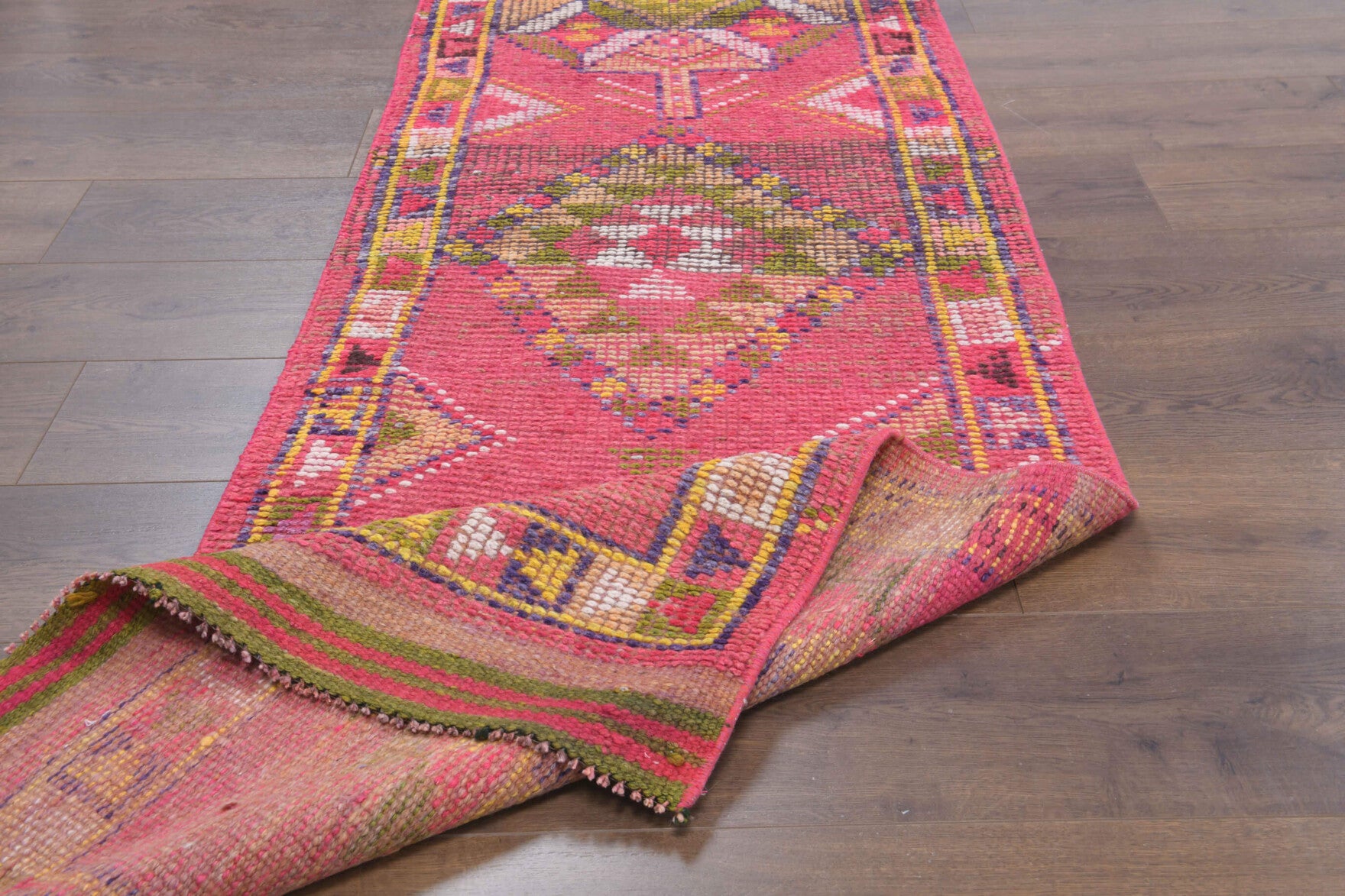 Hand-Knotted Vintage Anatolian Runner Rug