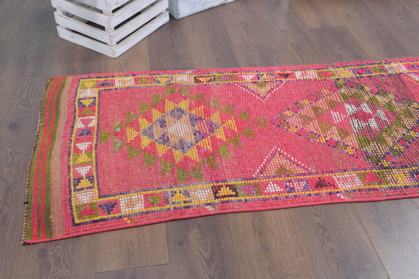 Hand-Knotted Vintage Anatolian Runner Rug