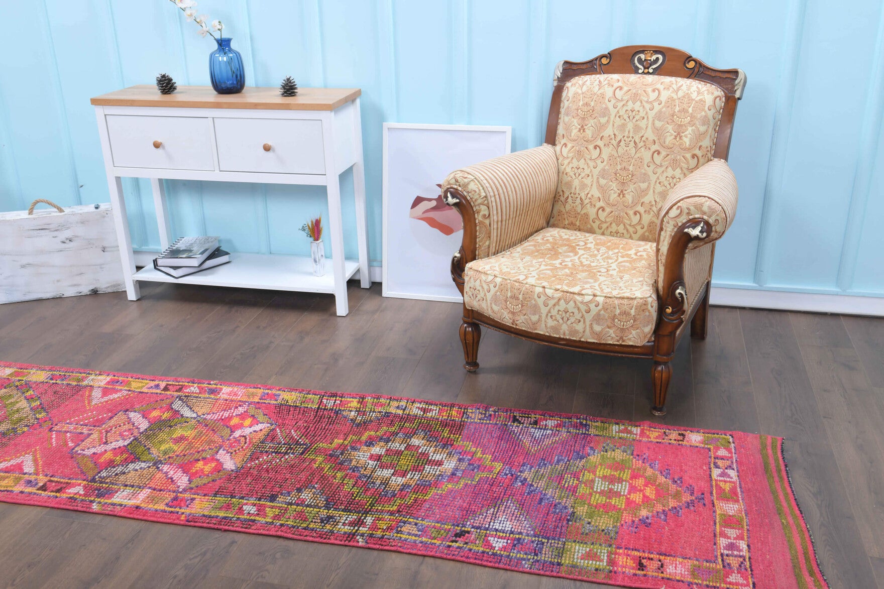 Hand-Knotted Vintage Anatolian Runner Rug