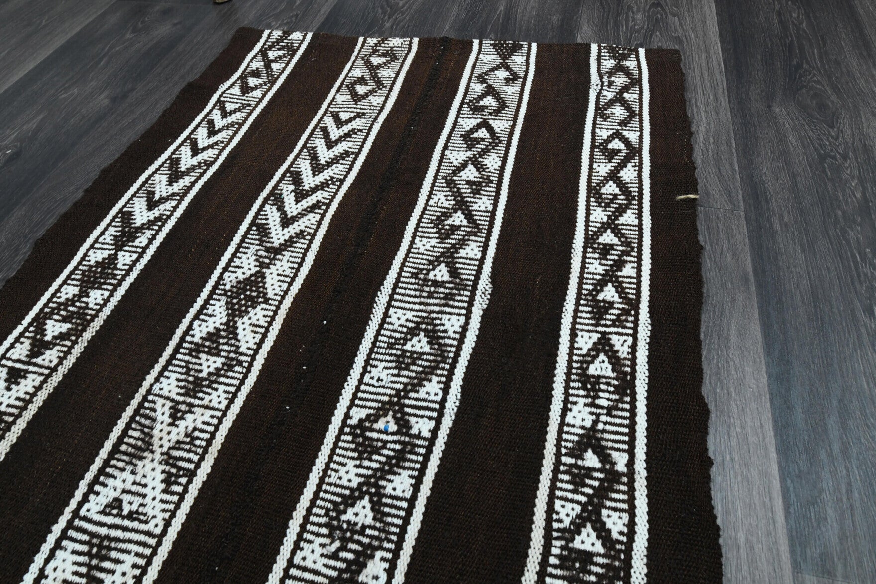 68x158 cm vintage Anatolian kilim rug – Durucihan, flatweave, wool