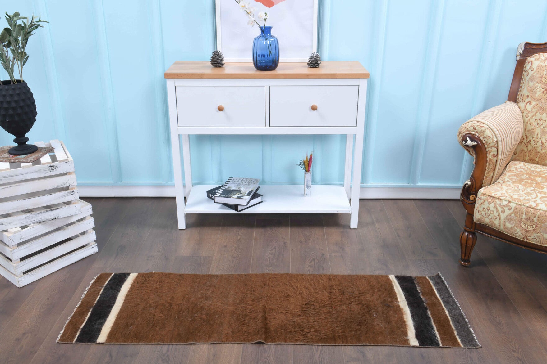 Flatweave Vintage Brown Runner