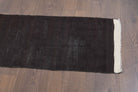 Vintage Flatweave Brown Runner Rug