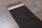 Vintage Flatweave Brown Runner Rug