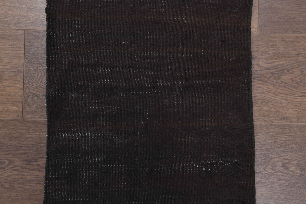 Vintage Flatweave Brown Runner Rug