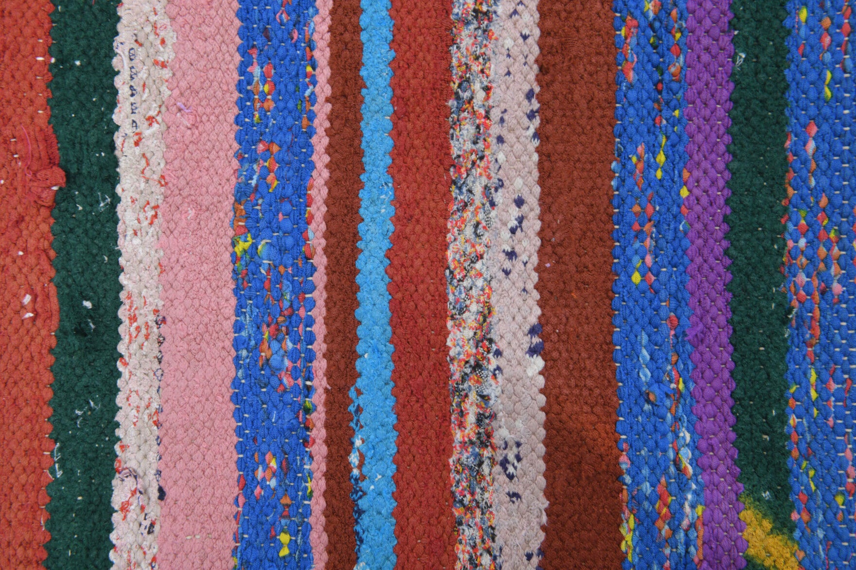 Authentic Anatolian vintage kilim rug (1960s) with striped design – one-of-a-kind at Fame Rugs