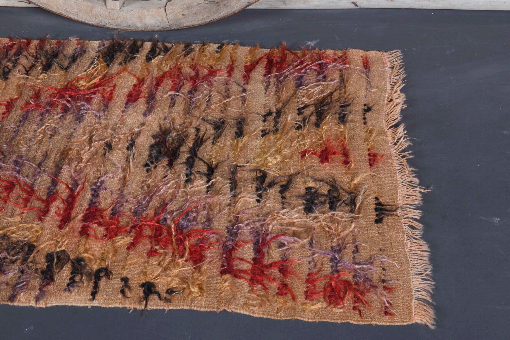 Okeanopetra kilim: 1960s handwoven flatweave Anatolian kilim with striped motifs